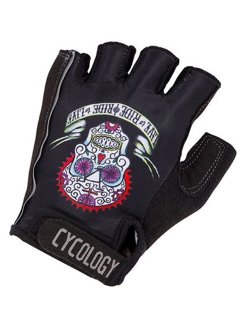 DAY OF THE LIVING CYCLING GLOVES BLACK