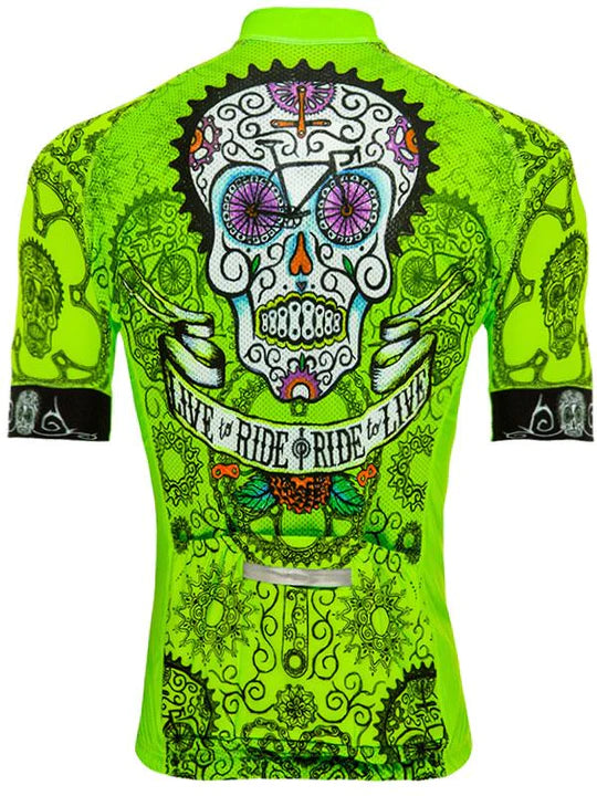 Day of the Living Lime Men's Jersey: Celebrate Cycling in Vibrant Style